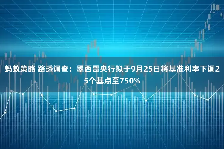 蚂蚁策略 路透调查:墨西哥央行拟于9月25日将基准利率下调25个基点至750%